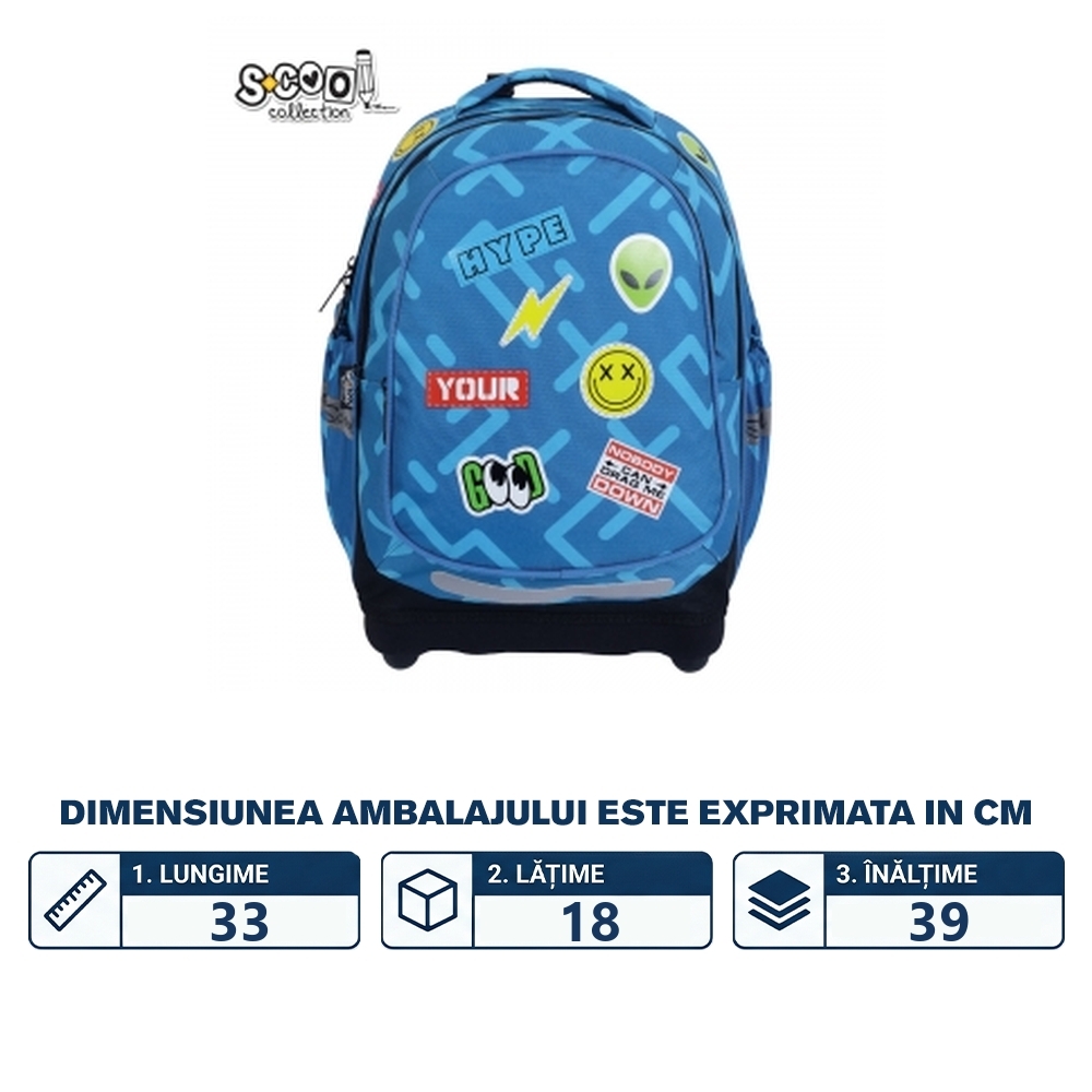 Ghiozdan anatomic, 39x33x18 cm, STICKER - S-COOL - imagine 2