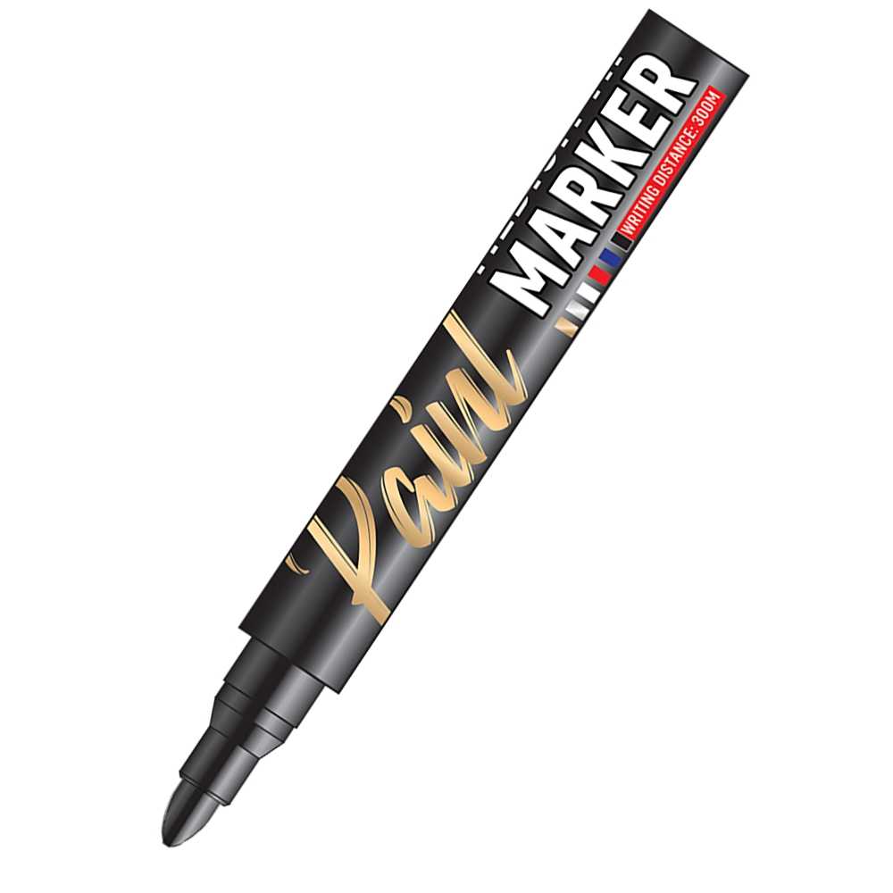 Marker permanent cu vopsea neagra, varf 2/3mm, 12 buc/cutie -OFFISHOP - imagine 3