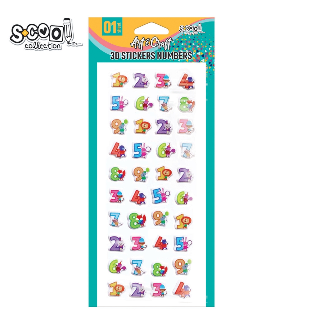 Accesorii craft, Stickere 3D, Cifre - S-COOL
