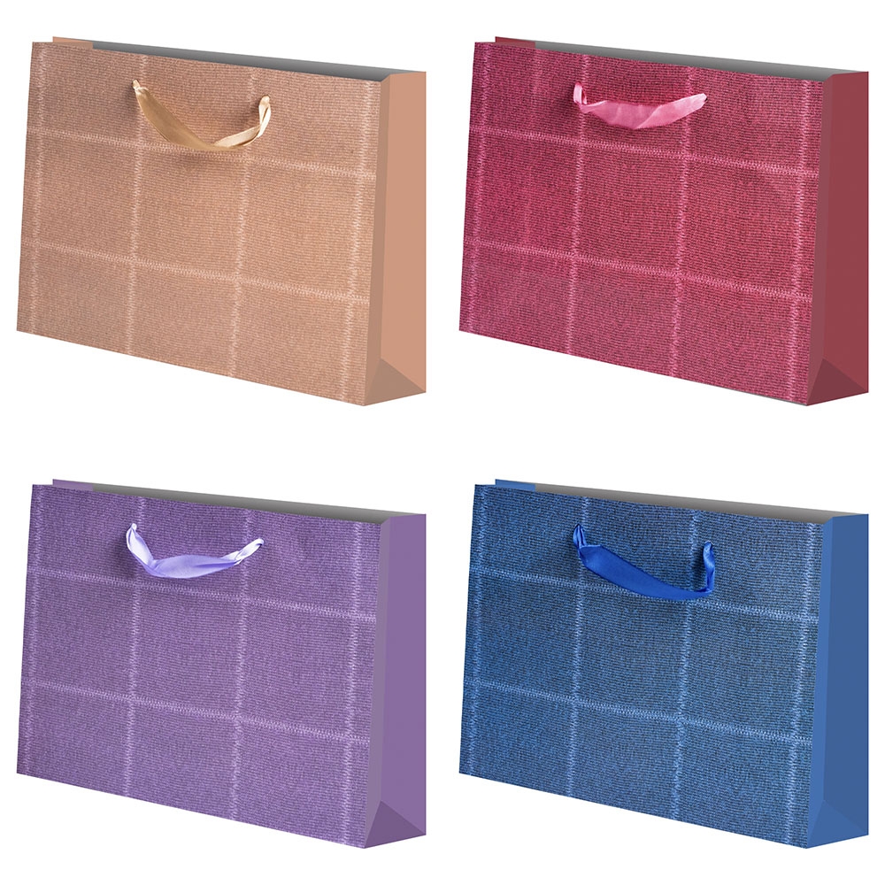 Punga cadou unicolora, Jeans, 23x18x11 cm