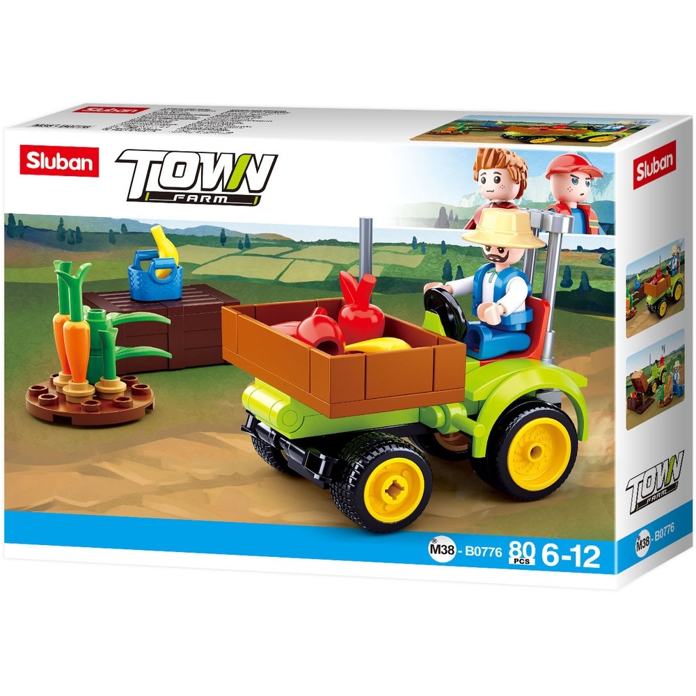 Set de constructie Farm, 80 piese, Tractor pentru recoltare - Sluban