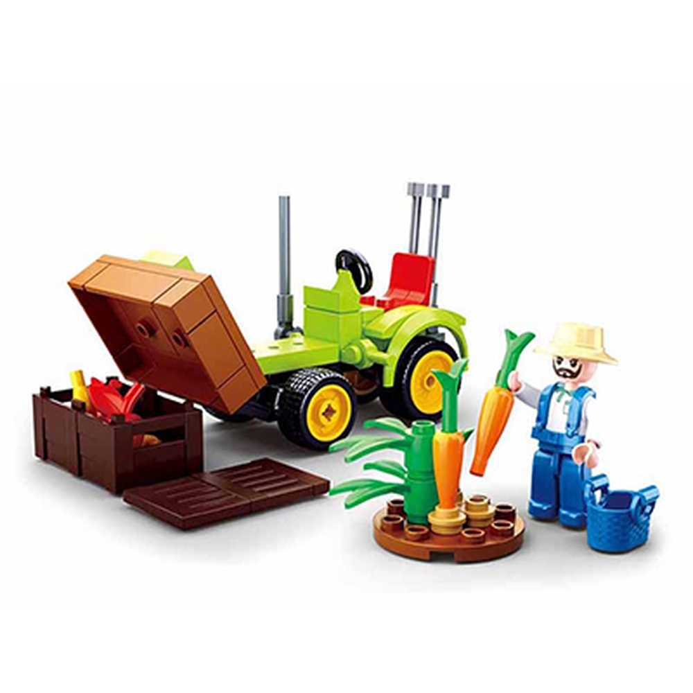 Set de constructie Farm, 80 piese, Tractor pentru recoltare - Sluban - imagine 3
