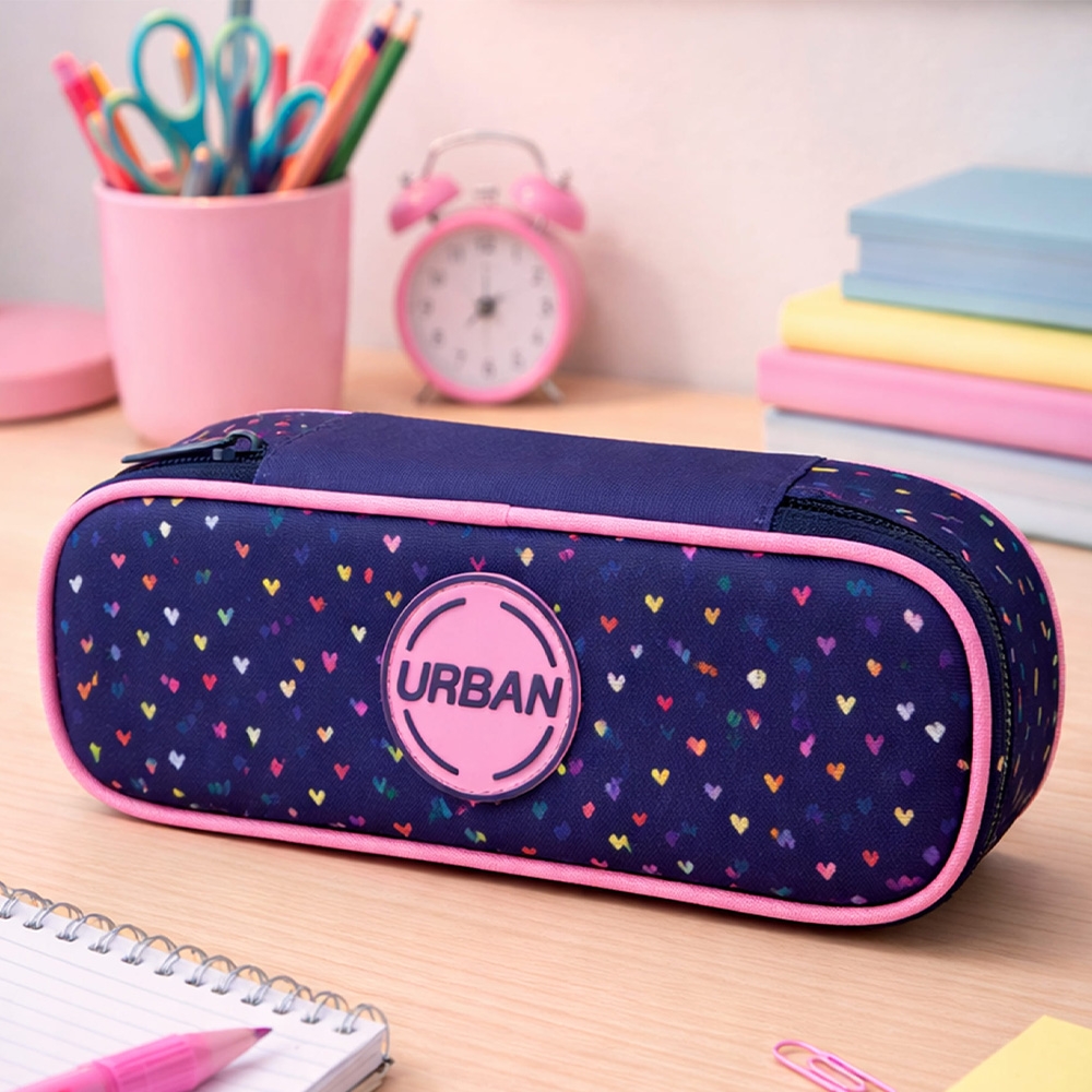 Penar borseta Urban, 1 fermoar, 23x11x6 cm, Hearts - S-COOL - imagine 3