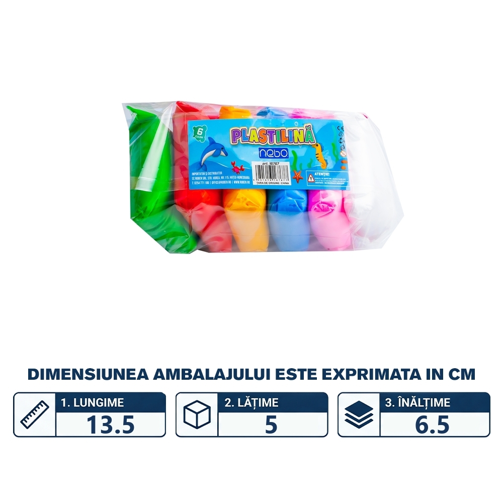 Plastilina 6 culori/punga - NEBO - imagine 2