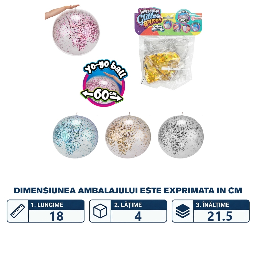 Balon gigant, glitter, max. 60 cm - Toi-Toys - imagine 2