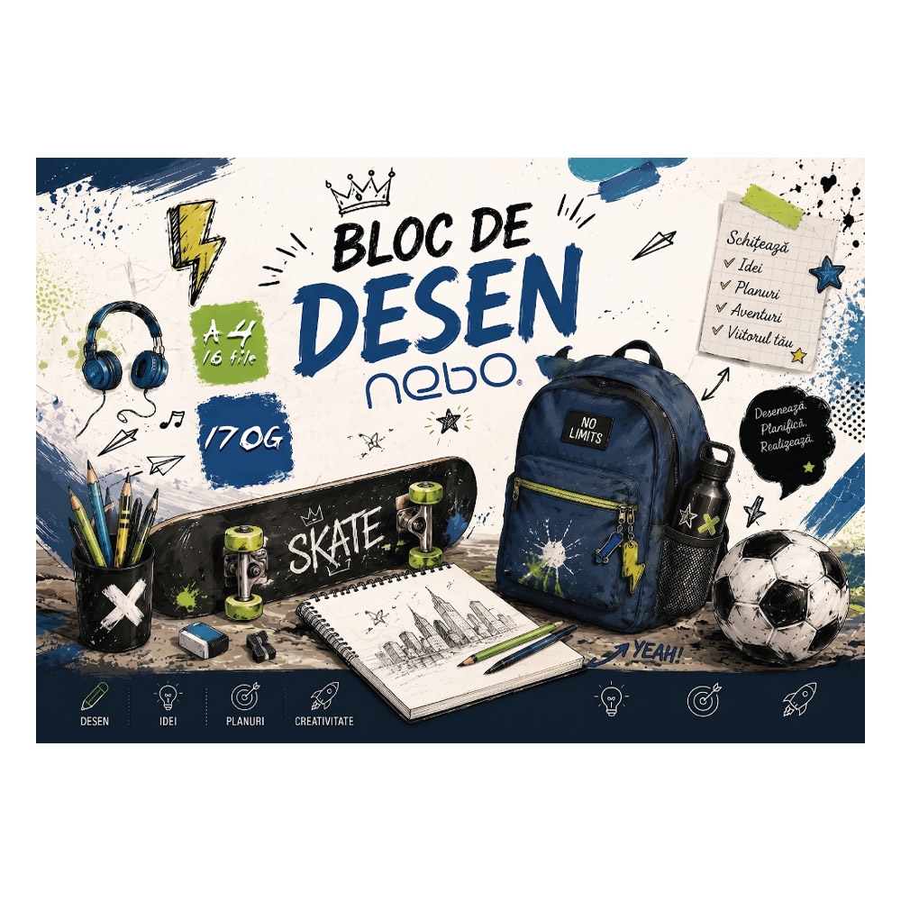 Bloc desen A4 16 file 170 g/mp - NEBO - imagine 4