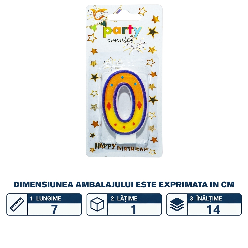 Lumanare aniversara pe blister, nr. 0 - imagine 2