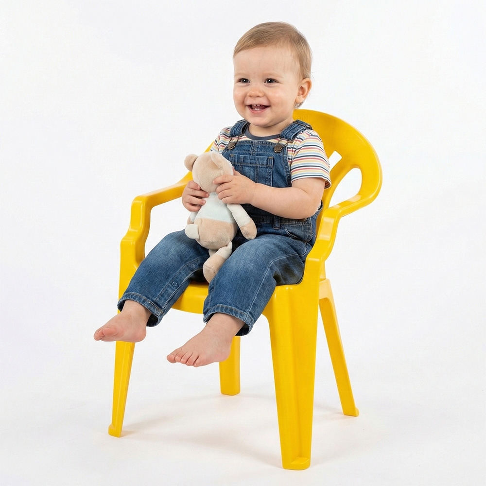 Scaunel din plastic, galben, 40x35x54.5 cm - ROBENTOYS - imagine 3