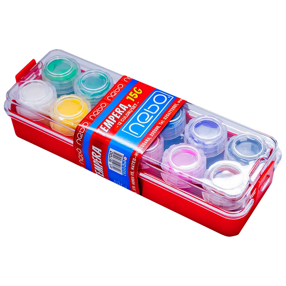 Tempera, 15g, 12 culori/set - NEBO - imagine 5