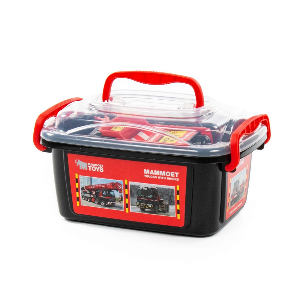 Set masinute si cuburi constructii - Mammoet, 28.5x19.5x15.5 cm, Polesie - imagine 6