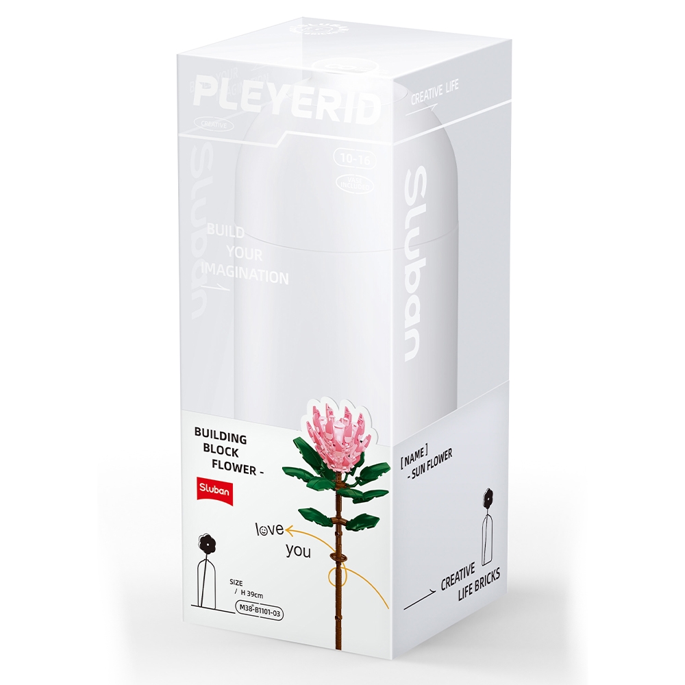 Set de Constructie Flowers, 219 piese, Protea Cynaroides - Sluban - imagine 4