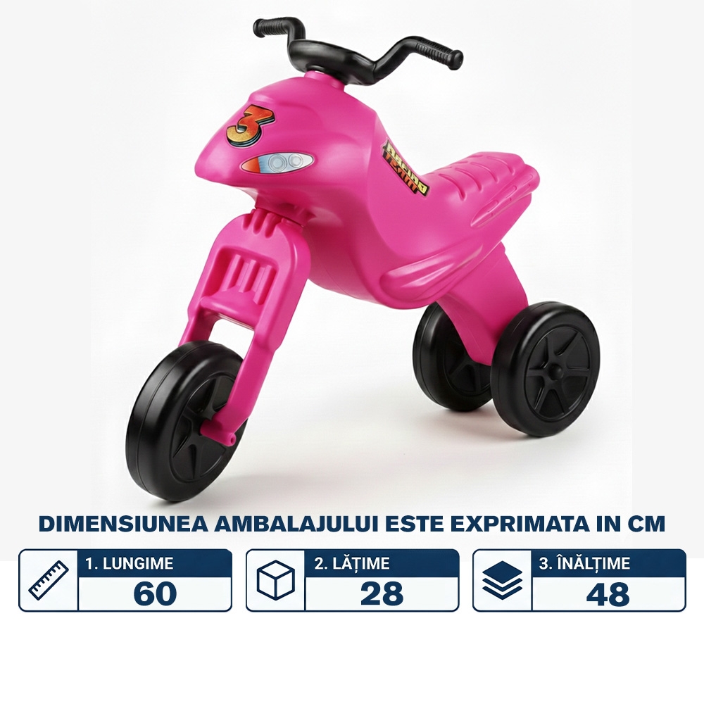 Motocicleta fara pedale, roz - ROBENTOYS - imagine 2