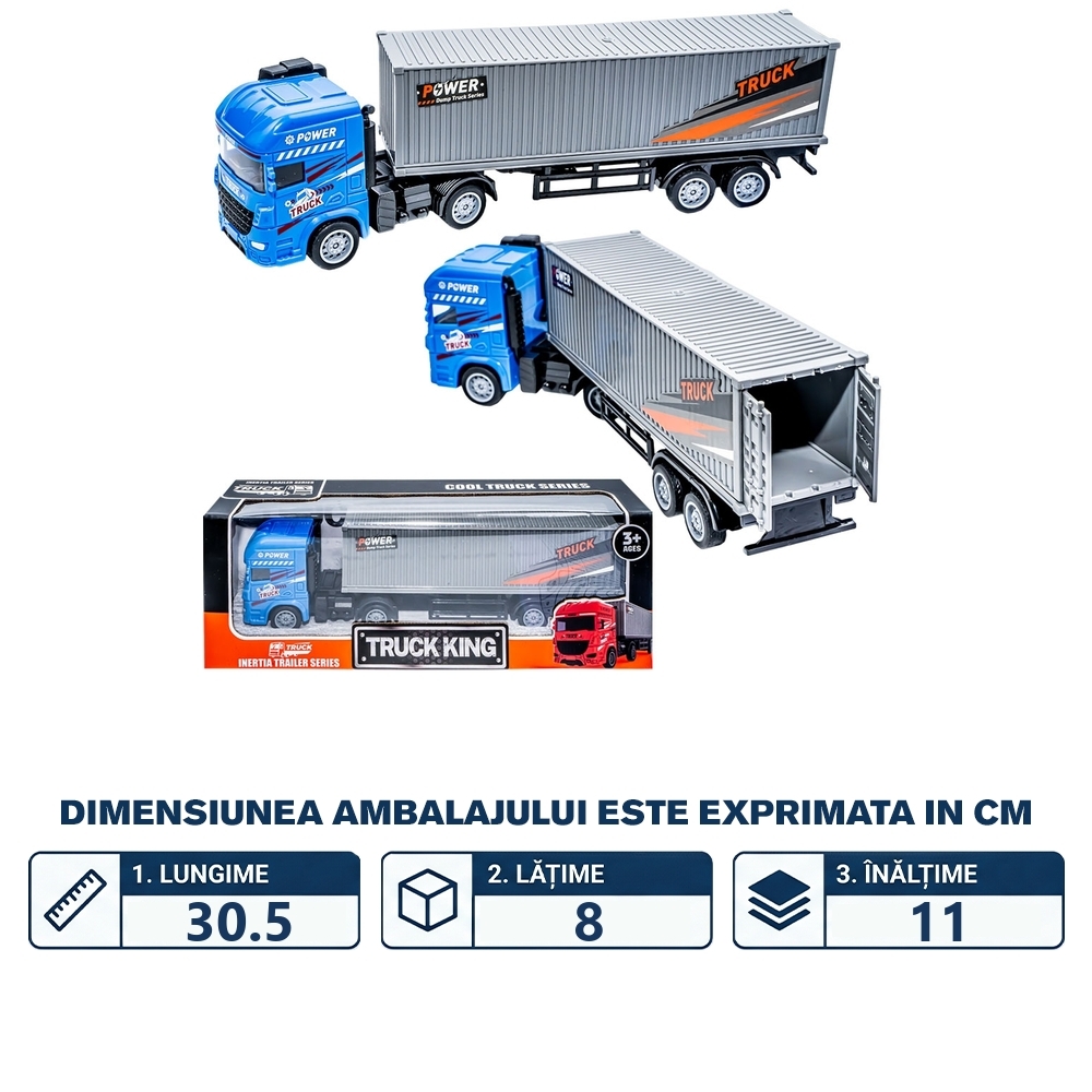 Camion/Tir, cu frictiune, 27x5.5x8 cm - imagine 2