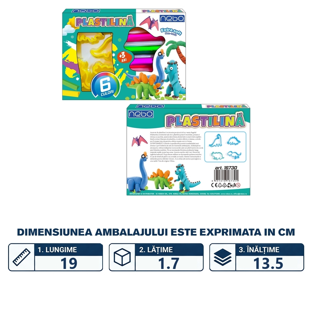 Plastilina 6 culori + forme - NEBO - imagine 2