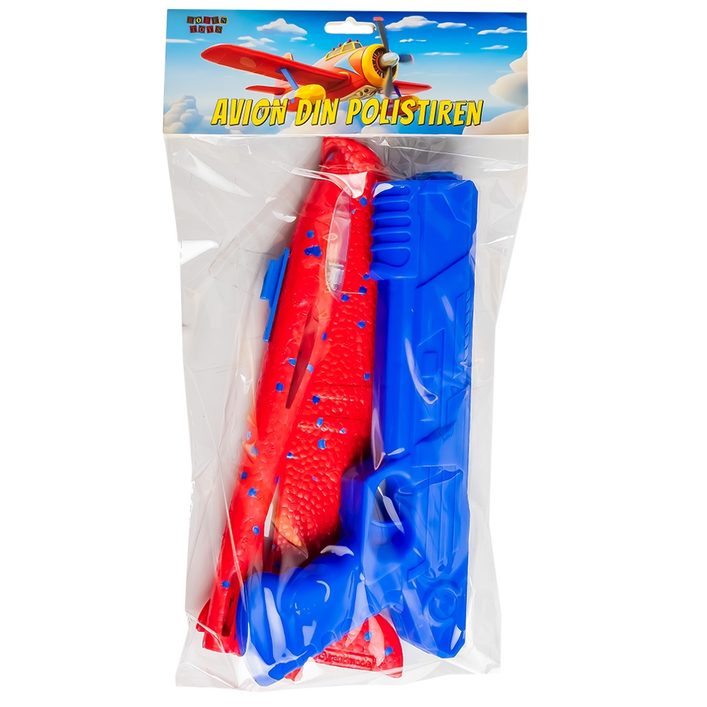 Pistol lansator cu avion din polistiren si led - ROBENTOYS - imagine 4
