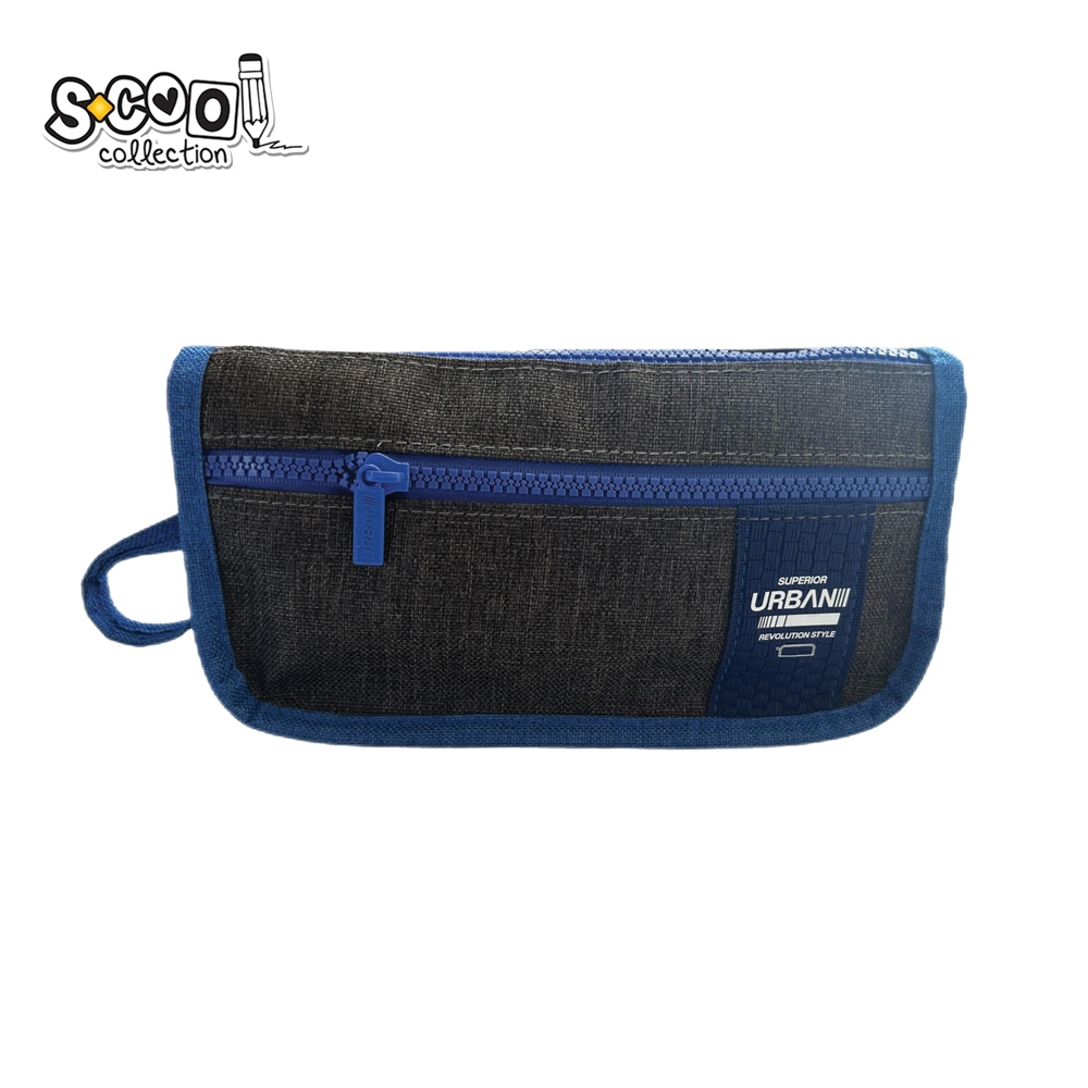 Penar borseta Urban, 2 fermoare, BLUE, 22.5x7x12 cm - S-COOL