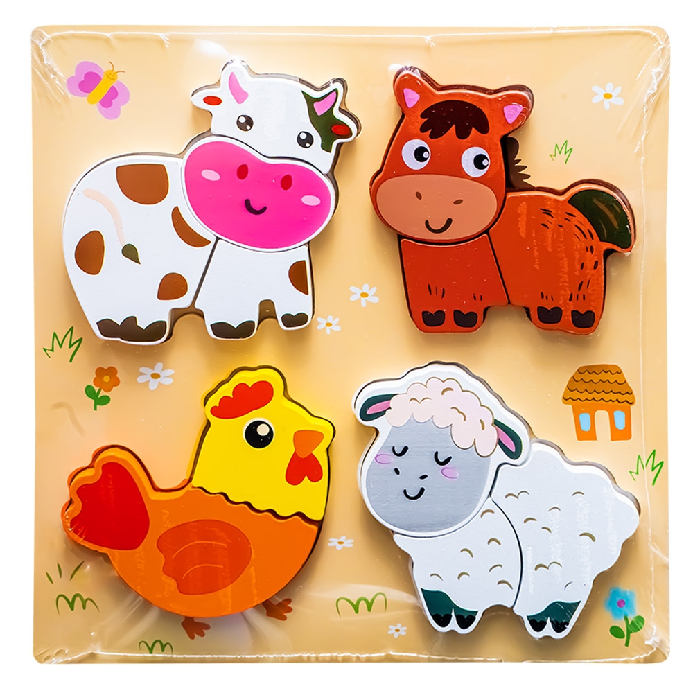 Puzzle din lemn, incastru, 4 piese - imagine 4