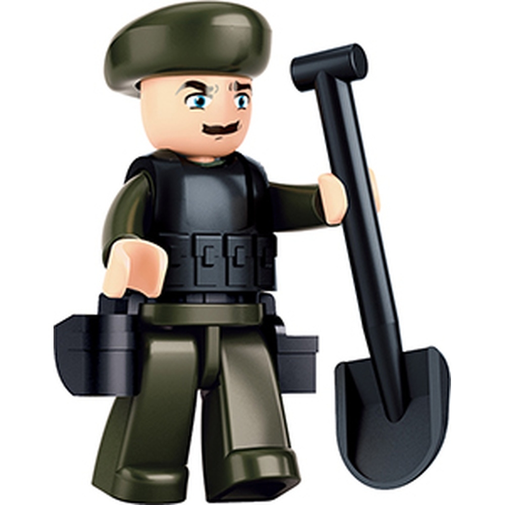 Set de constructie Army, 83 piese, Jeep militar - Sluban - imagine 4