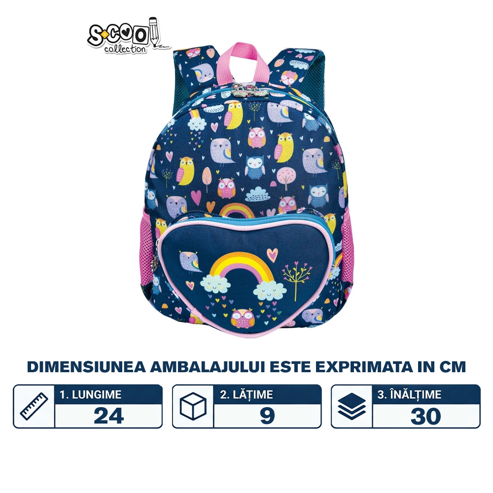 Ghiozdan gradinita, 30x24x9 cm, OWLS - S-COOL - imagine 2