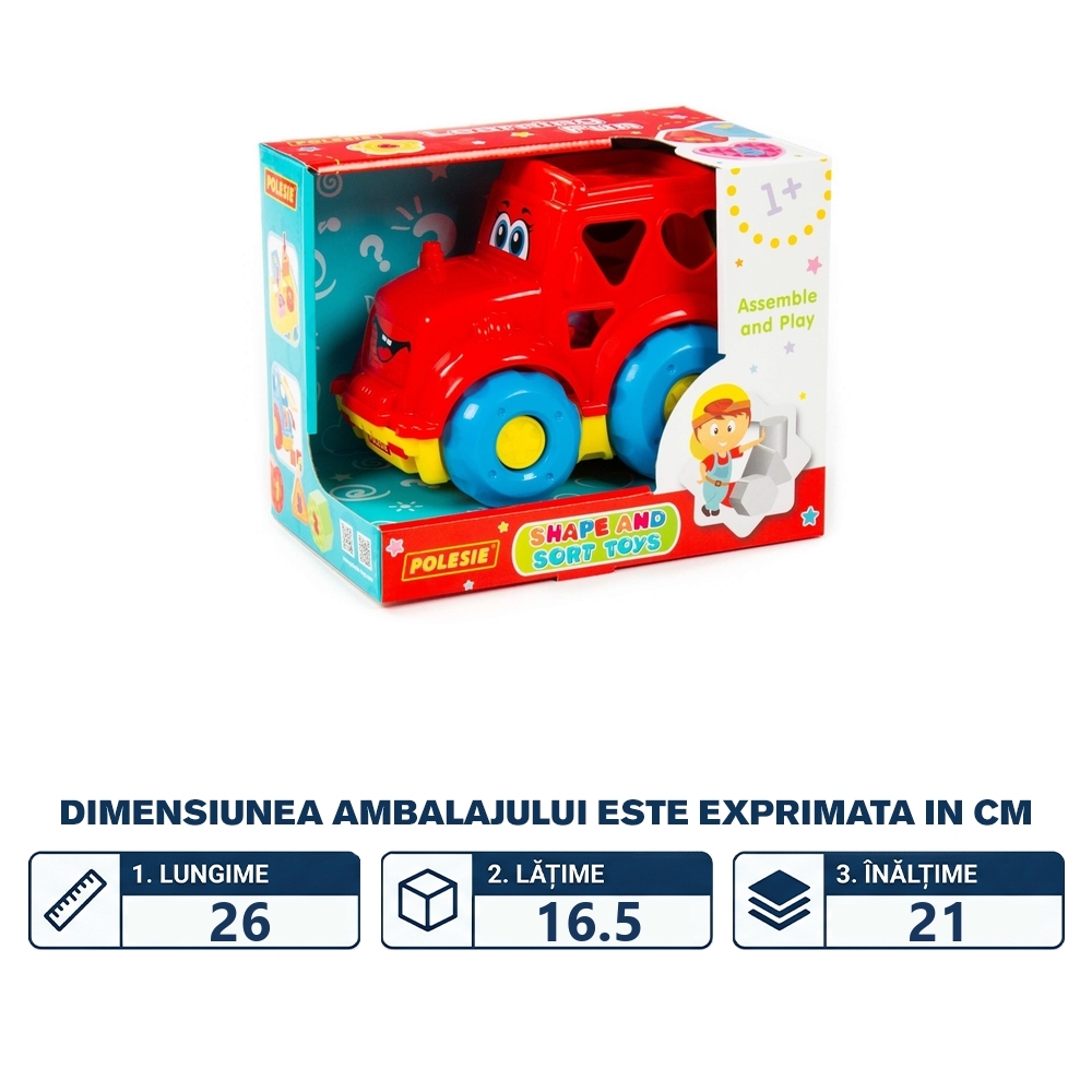 Camion + cuburi educative, 26x16.5x21 cm, Polesie - imagine 2