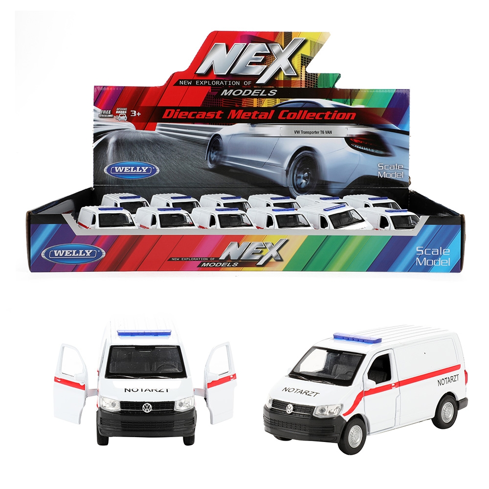 Masina Volkswagen transporter t6 van, Ambulanta Welly - Toi-Toys - imagine 2