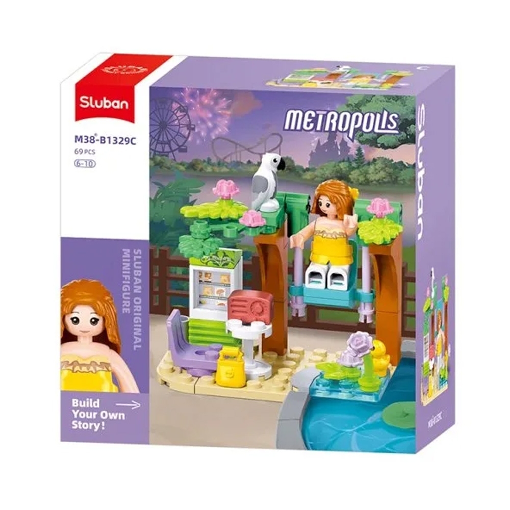Set de constructie Metropolis, 69 piese, Leaganul din gradina - Sluban