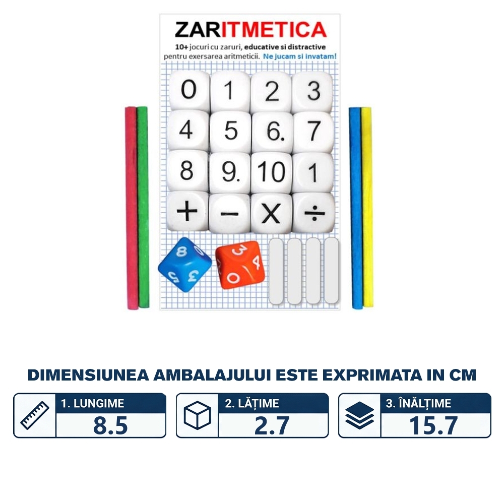 Joc educativ cu zaruri, Zaritmetica - imagine 2