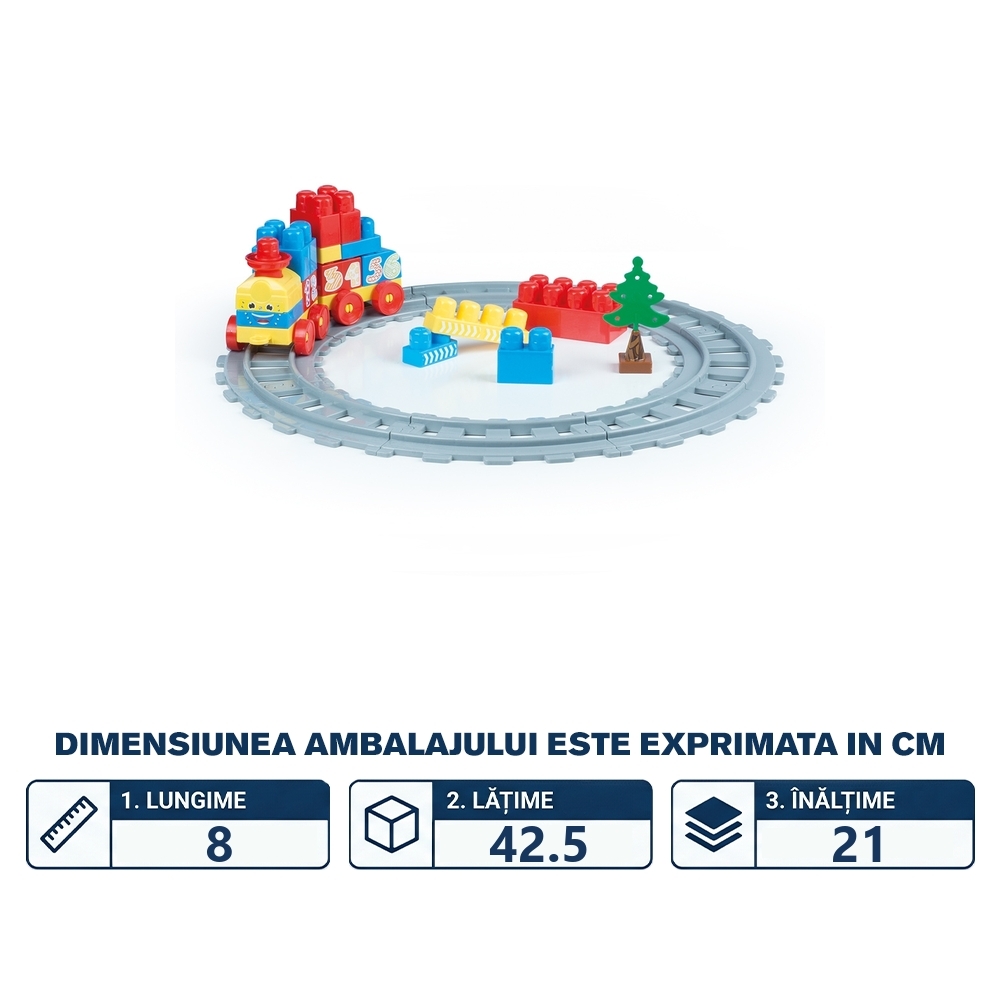Primele cuburi, Invat sa construiesc - Trenulet, 36 piese - Dolu - imagine 2