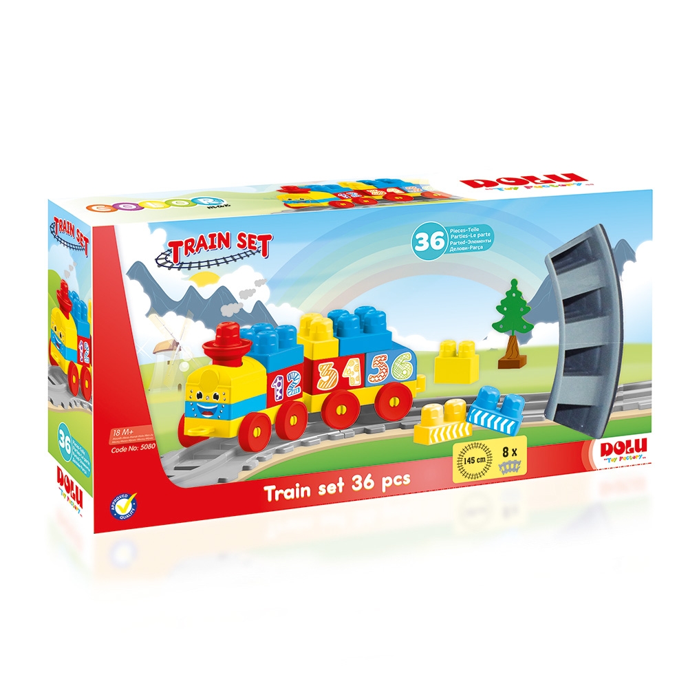 Primele cuburi, Invat sa construiesc - Trenulet, 36 piese - Dolu - imagine 3