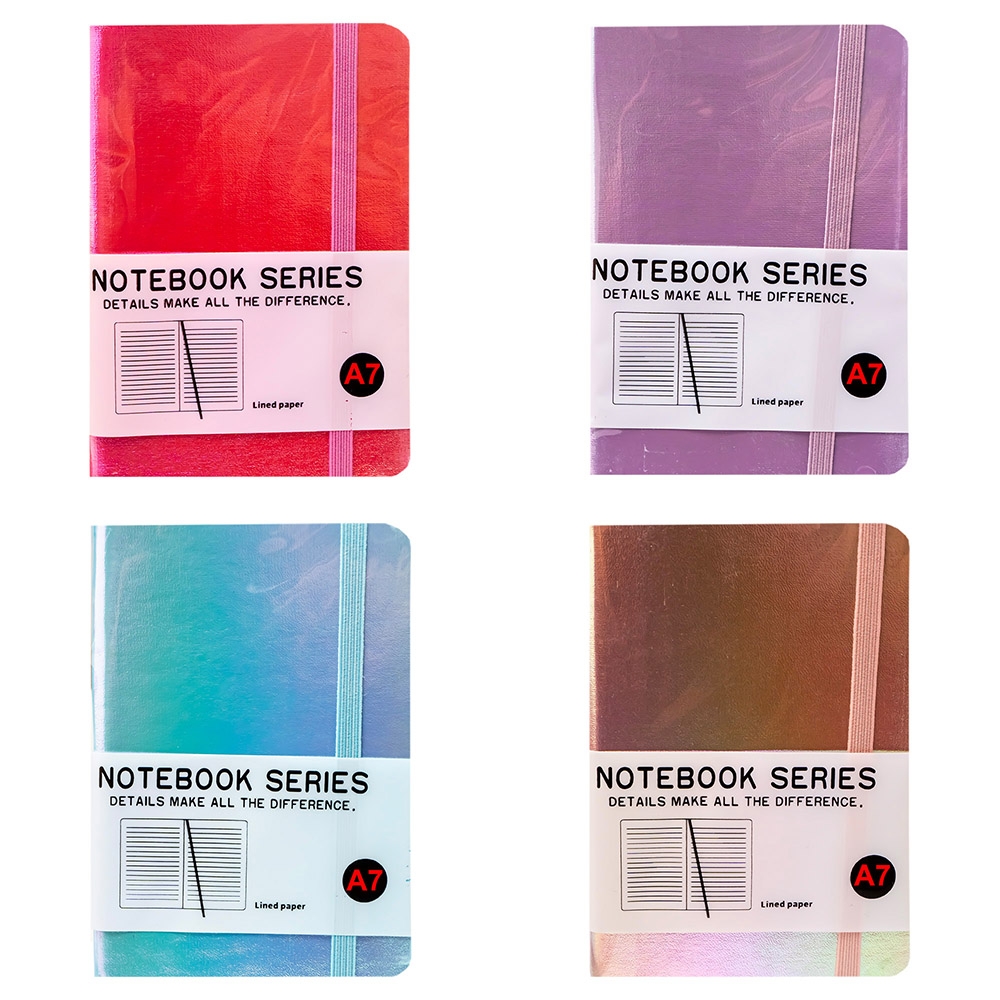 Notes A7 cu elastic, 80 file, metalizat