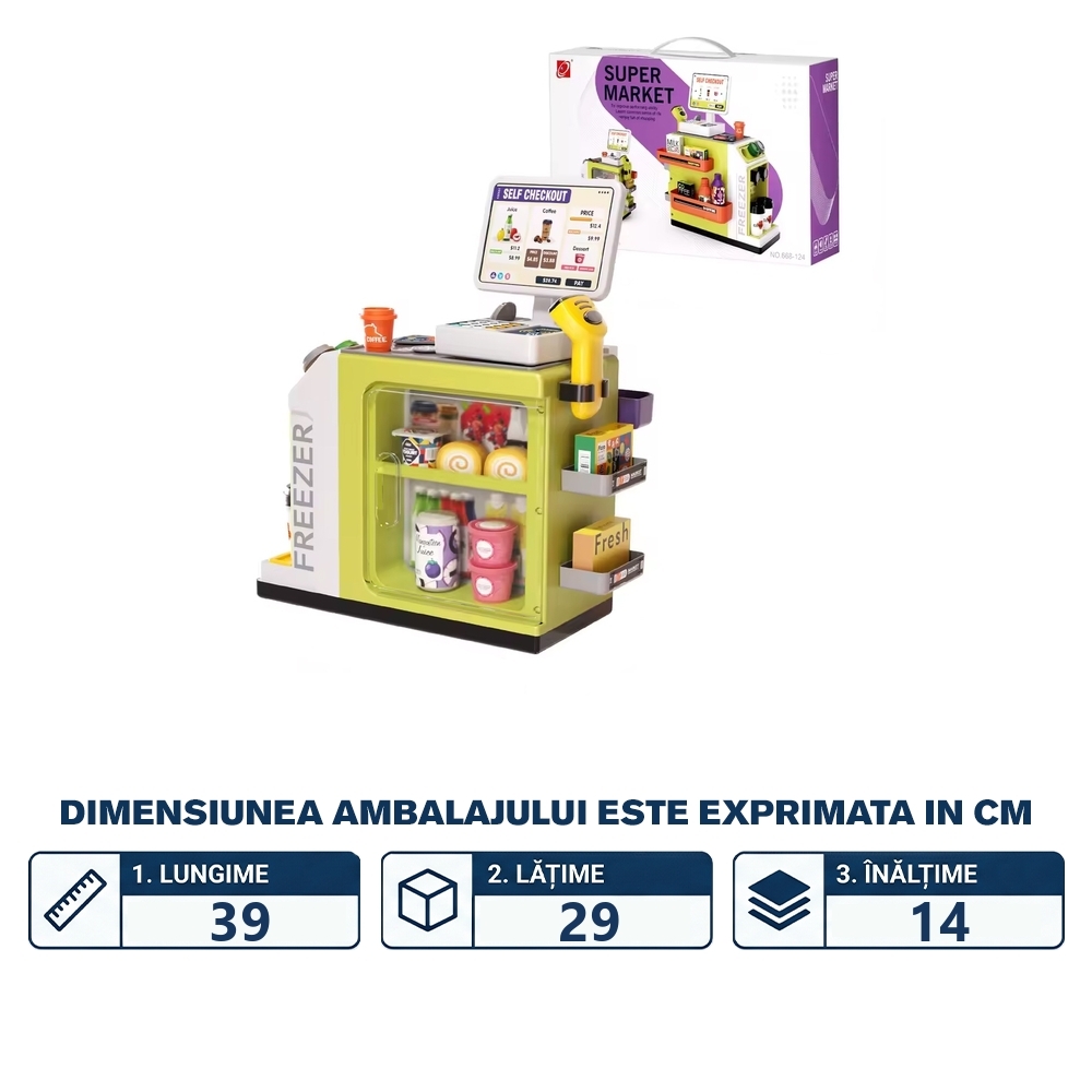 Play set Supermarket, cu lumina si sunet, 46 piese - imagine 2