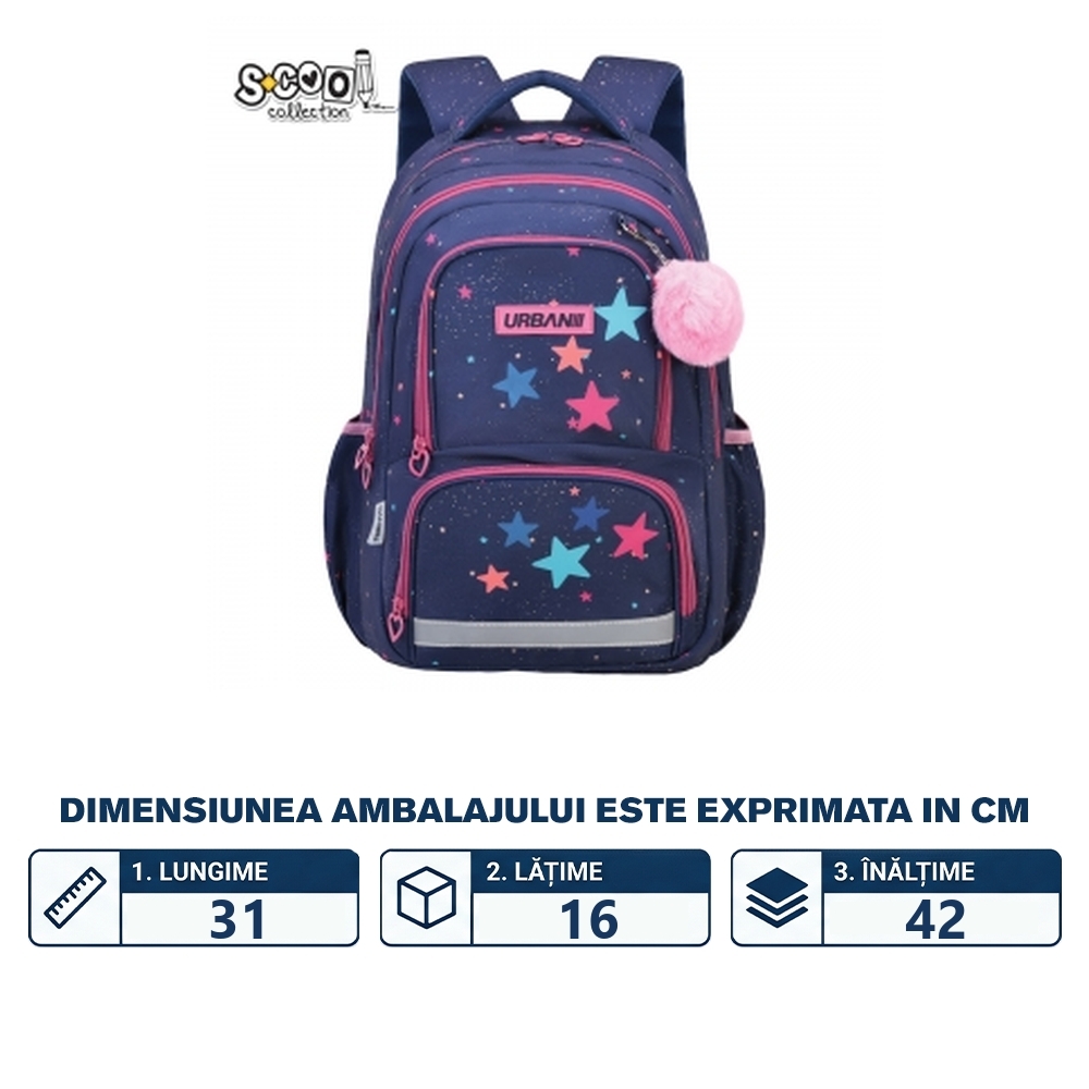 Ghiozdan ergonomic comp. laptop, URBAN PREM., 42x31x16 cm, RAINBOW - S-COOL - imagine 2