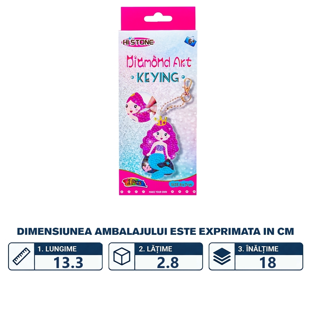 Set creativ: Breloc cu diamante, 8x7 cm - imagine 2