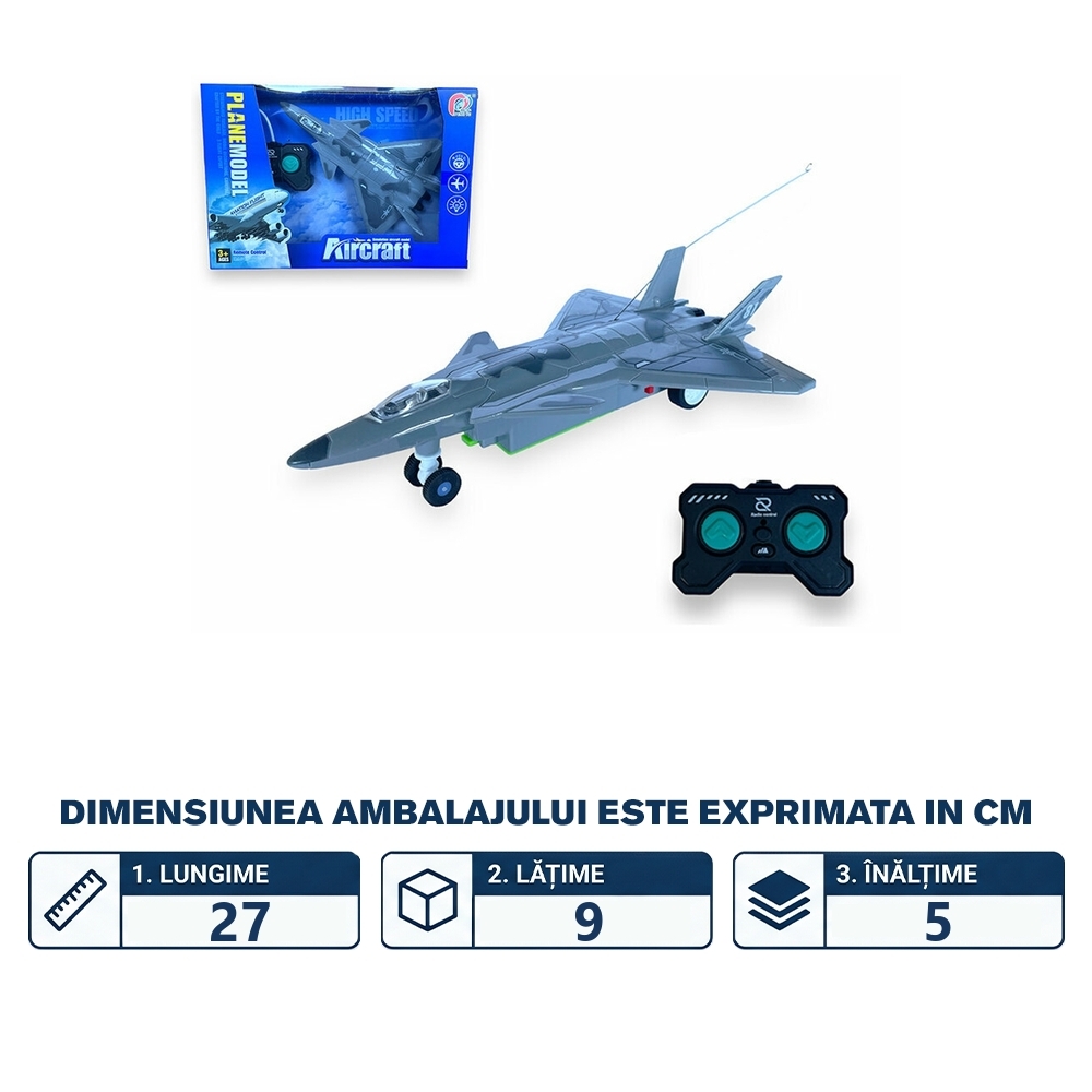 Avion lupta, cu RC, 22x15x6 cm - imagine 2