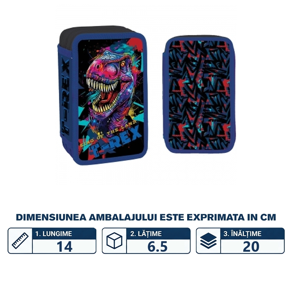 Penar echipat, 3 fermoare, 38 piese, T-REX - YOLLO - imagine 2