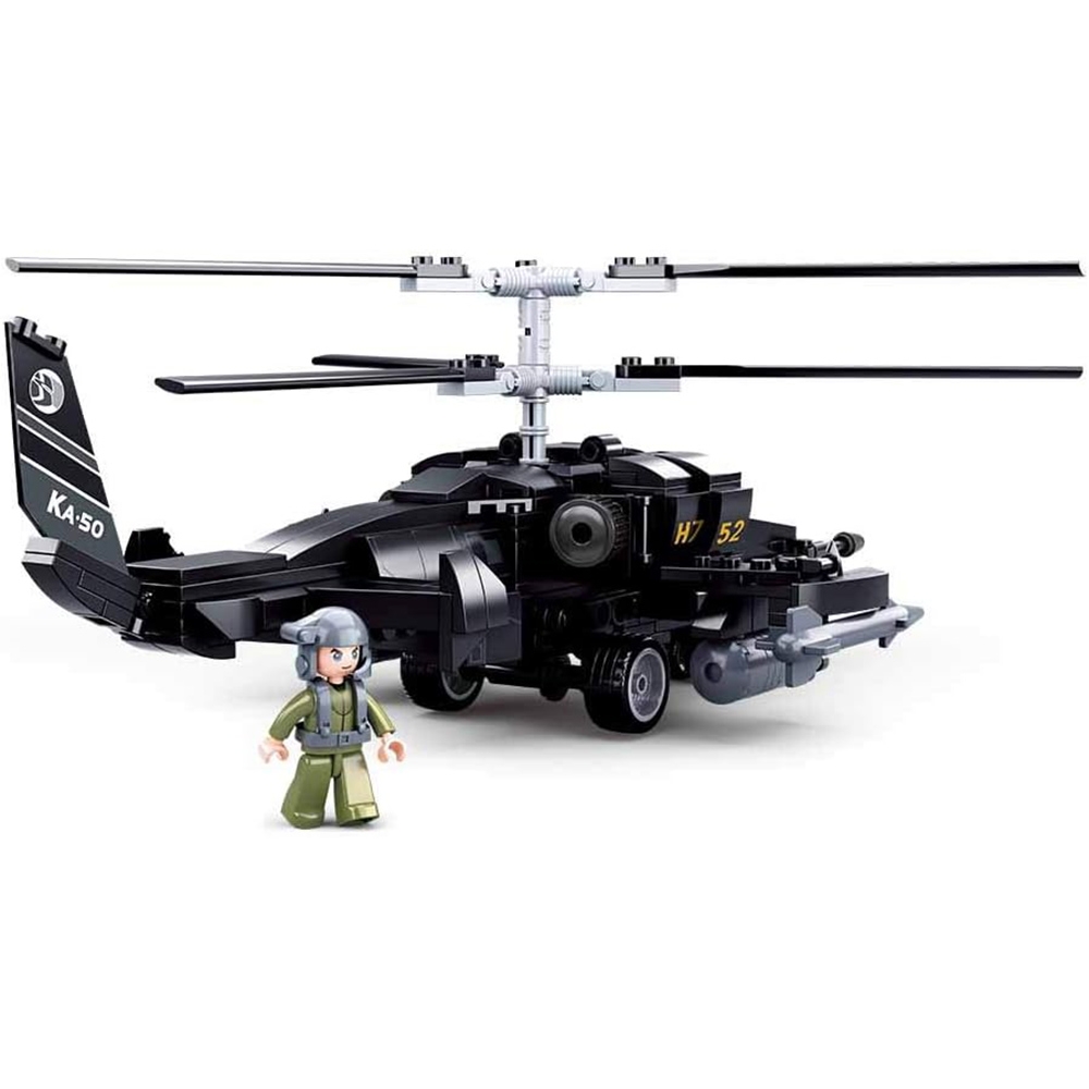 Set de constructie Machete, 333 piese, Elicopter de atac - Sluban - imagine 5