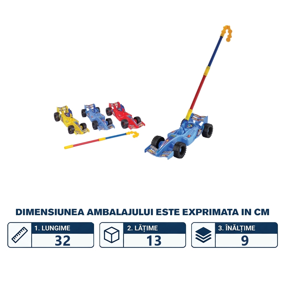 Jucarie de impins, Masina F1, 65 cm - BY TOYS - imagine 2