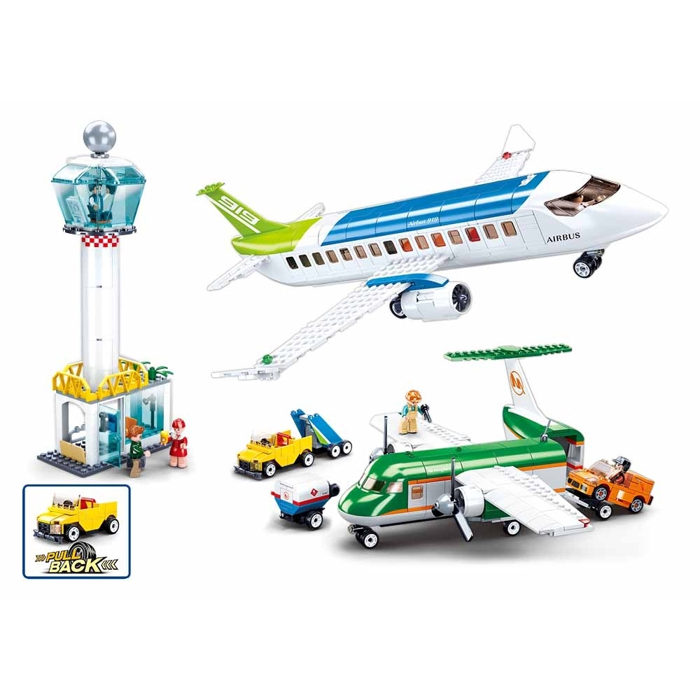 Set de constructie Town, 731 piese, Aeroport - Sluban - imagine 4