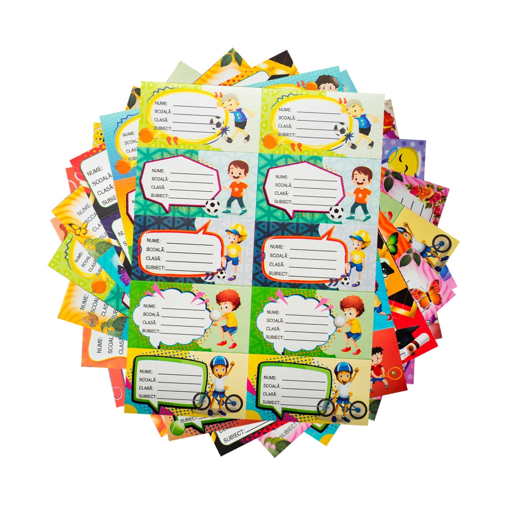 Etichete scolare cu desene, 20 coli/set - imagine 11