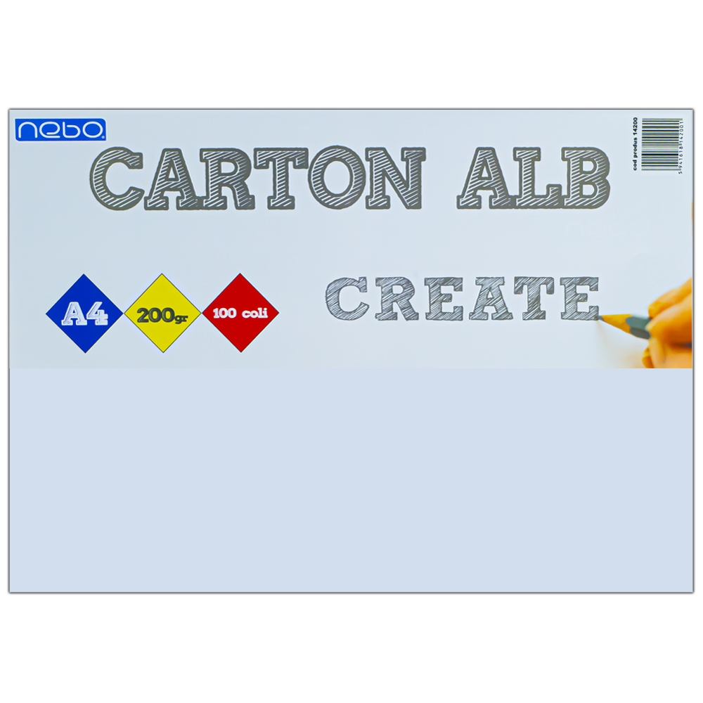 Carton alb A4, 200g, 100 coli/set - NEBO - imagine 3