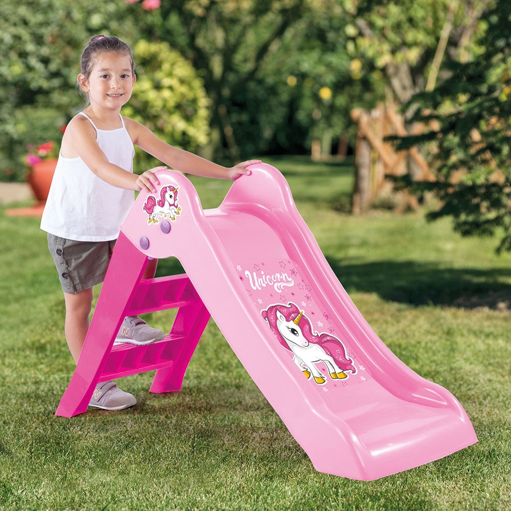 Tobogan roz-Unicorn, 70x111x47cm - Dolu - imagine 5