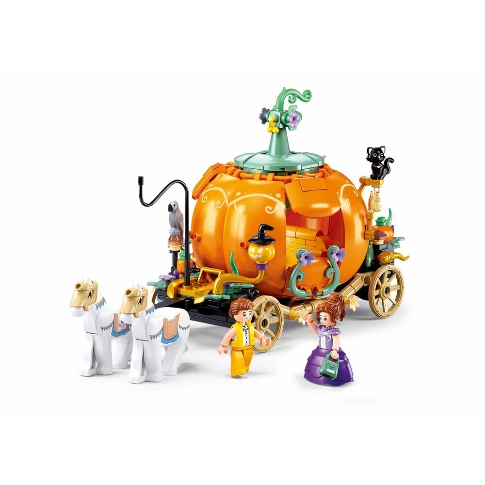 Set de constructie Girl's dream, 320 piese, Caleasca din dovleac - Sluban - imagine 2