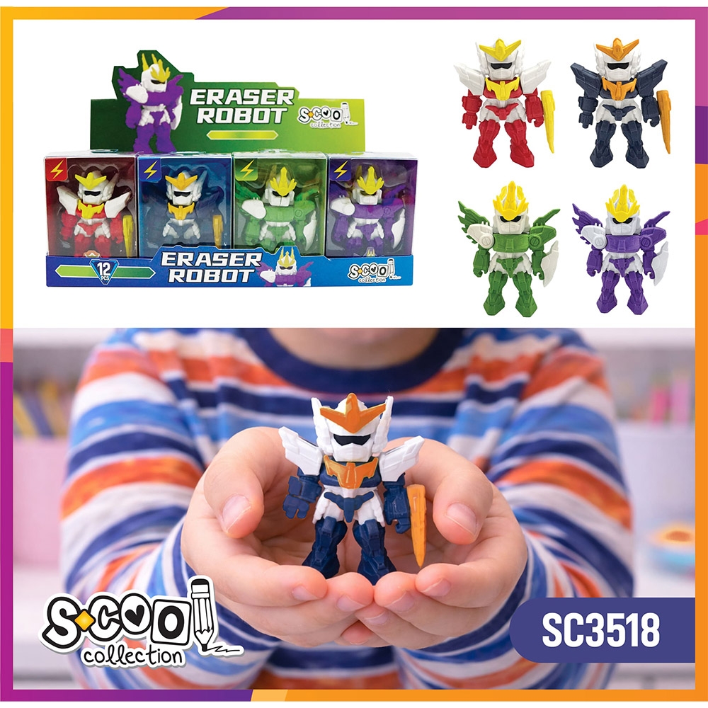 Radiera color, model Robot, 1 buc/cutie PVC - S-COOL - imagine 6