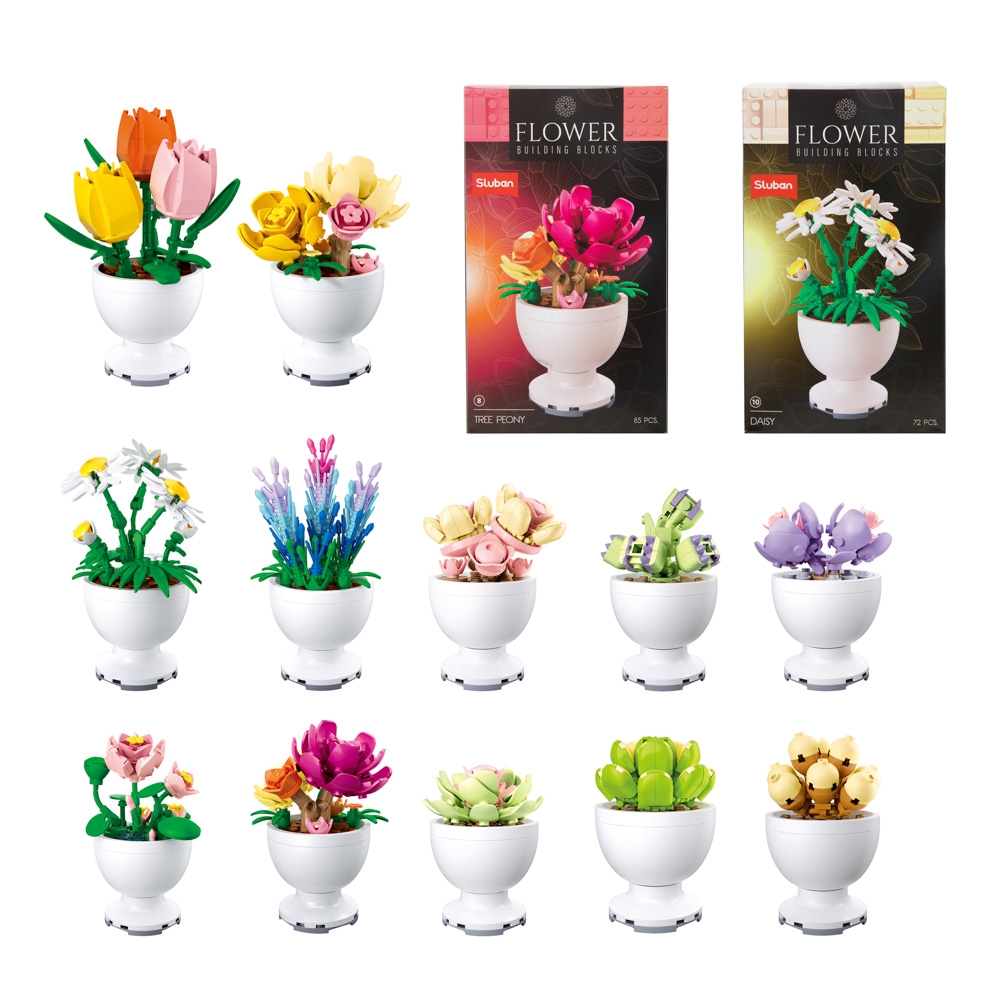 Set de constructie Flowers - Plante in ghiveci - Toi-Toys