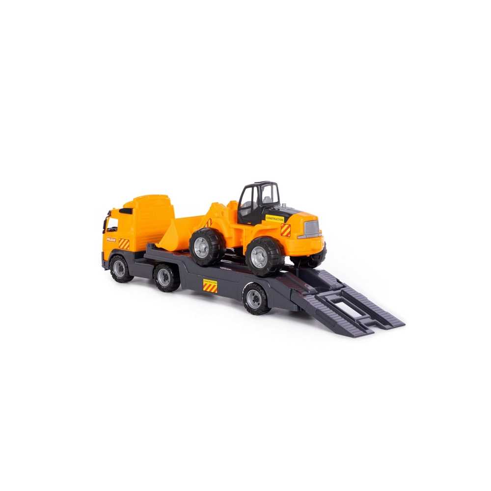Trailer+excavator - Volvo PowerTruck, 89x19x25 cm, Wader - imagine 3