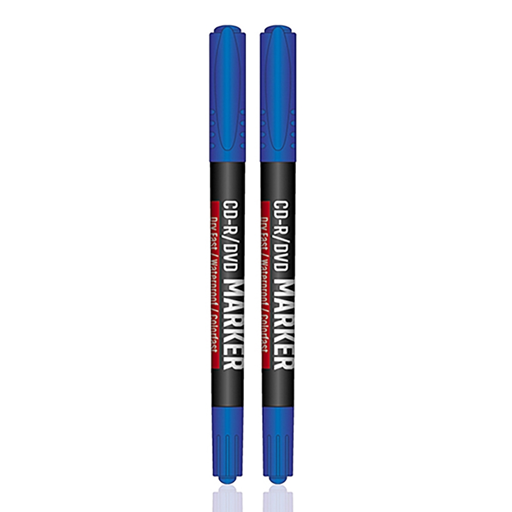 Marker CD/DVD 2 capete, albastru, 0,5-0,1 mm, 12 buc/set - OFFISHOP - imagine 4