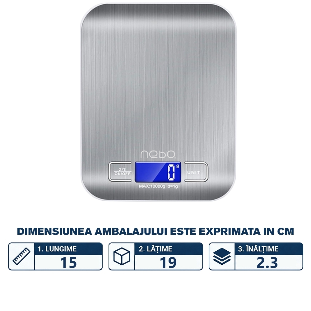 Cantar electronic, din otel inoxidabil - NEBO - imagine 2