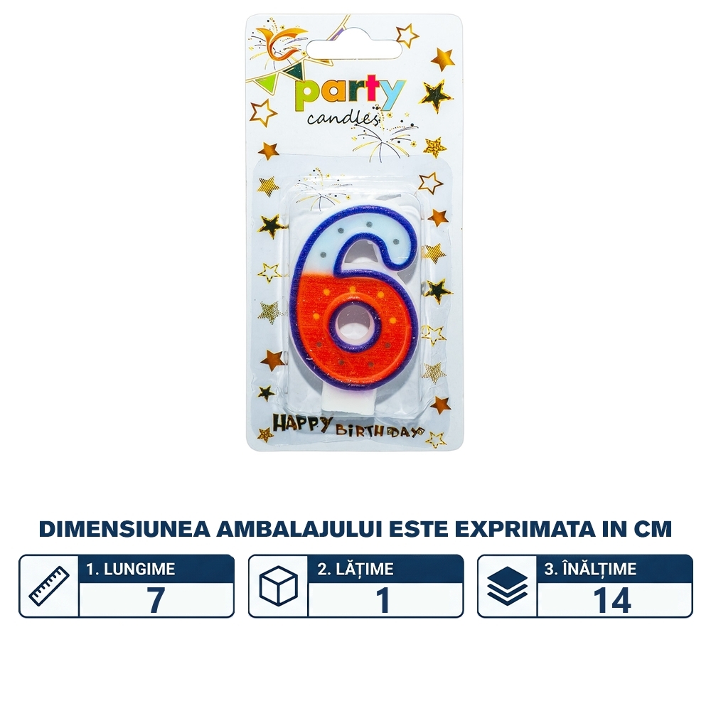 Lumanare aniversara pe blister, nr. 6 - imagine 2