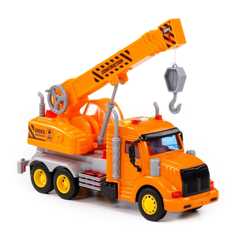 Camion constructii + macara, cu lumina si sunet, 33.5x11.5x18.5 cm, Polesie - imagine 6