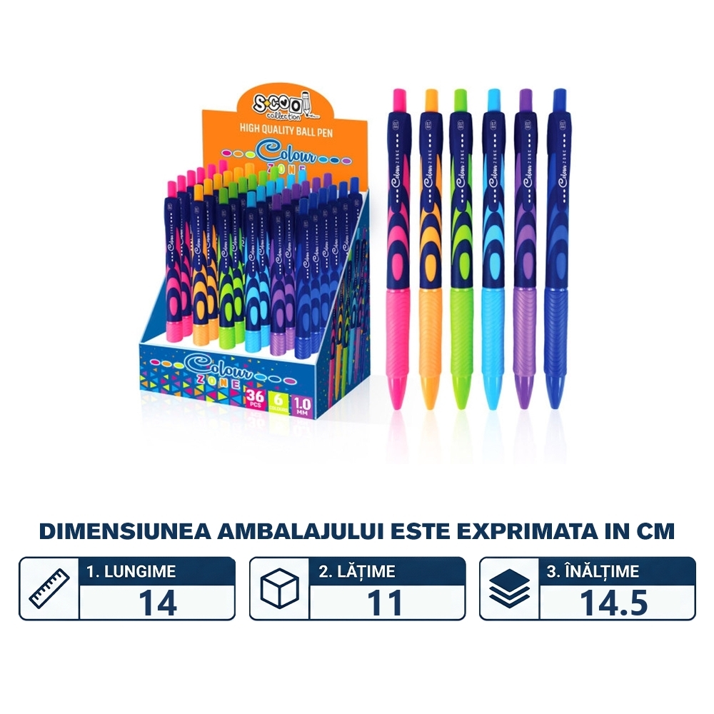 Pix Colour Zone, 1mm, 36 buc/display - S-COOL - imagine 2
